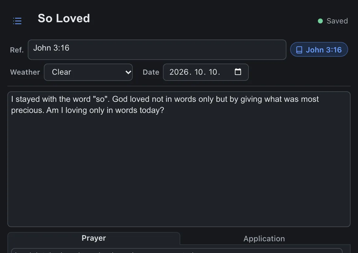 Devotion journal